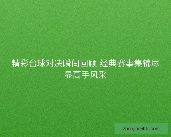 精彩台球对决瞬间回顾 经典赛事集锦尽显高手风采