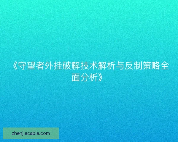 《守望者外挂破解技术解析与反制策略全面分析》